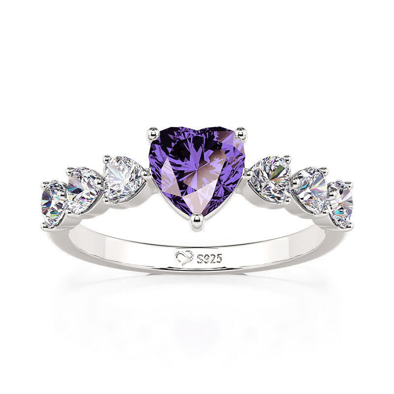 Purple Heart Silver Ring