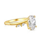 3.0 CT Gold Oval Cut Princess Ring