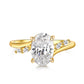 3.0 CT Gold Oval Cut Princess Ring