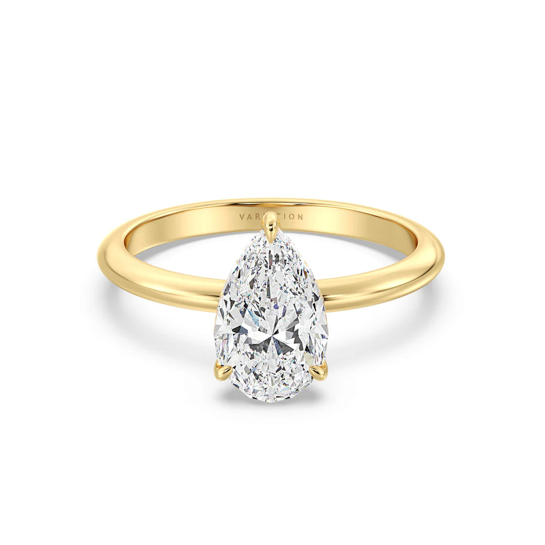 3.0 CT Gold Pear Cut Diamond Ring