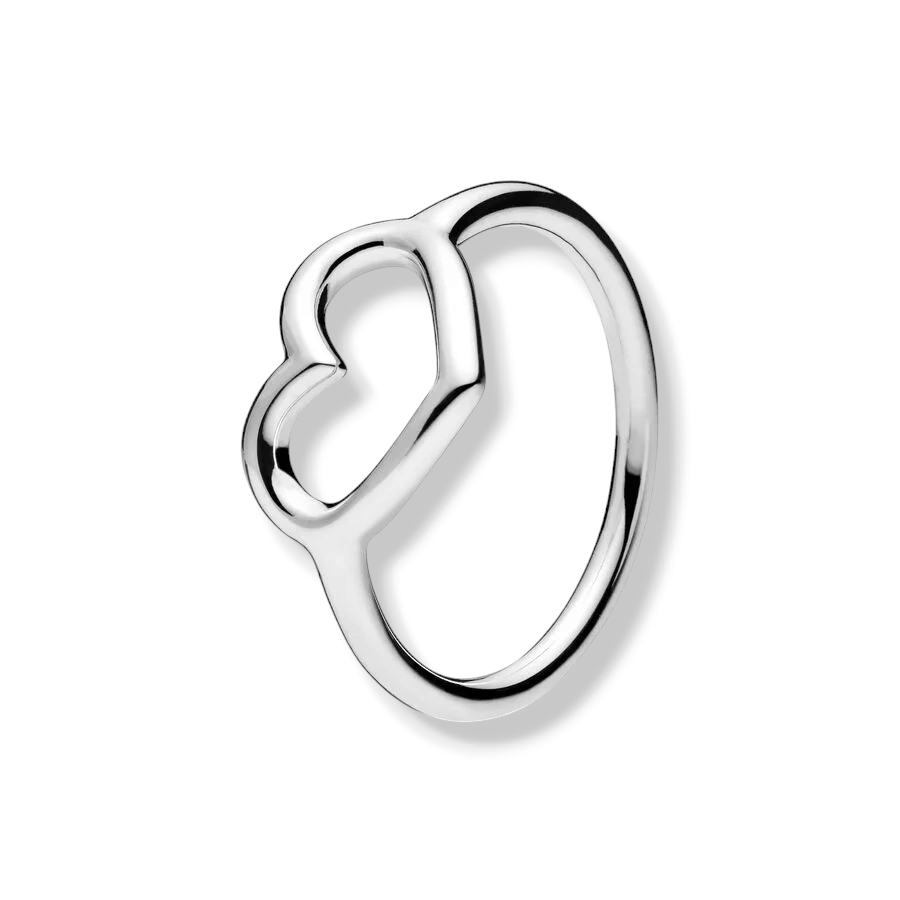 Polished Open Heart Ring